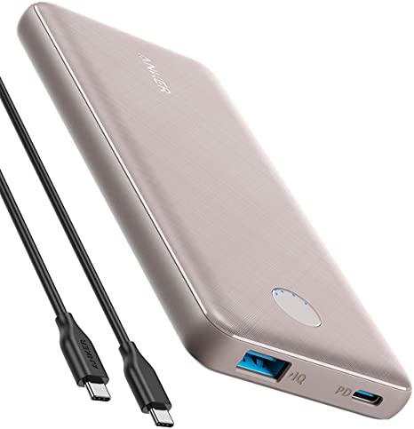 Anker PowerCore Slim 10000 PD, 10000mAh Portable Charger USB-C Power Delivery (18W) Power Bank for iPhone 11/11 Pro / 11 Pro Max / 8 / X/XS/XR, S10, Pixel 3, iPad Pro 2018, and More