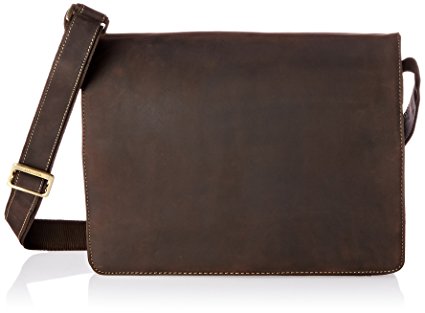 Visconti Visconti Leather Distressed Messenger Bag Harvard Collection