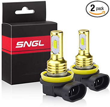SNGL H16 LED Fog Light Bulb 6000k Xenon White Extremely Bright High Power H16 Type 2 LED Bulbs for DRL or Fog Light Lamp Replacement