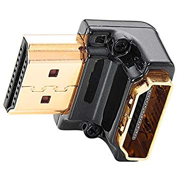 Zeskit Zinc Alloy Full Shielding HDMI Right Angle Adapter, 24K Gold Plated Connectors (Side-90/N)
