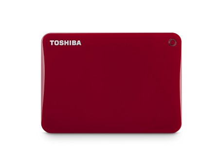 Toshiba Canvio Connect II 3TB Portable Hard Drive, Red (HDTC830XR3C1)