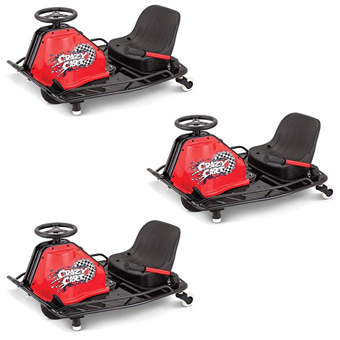 Razor Crazy Cart Electric 360 Spinning Drifting Kids Ride On Go Cart (3 Pack)