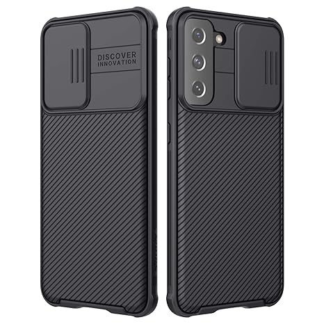 S21 Case, Nillkin Samsung Galaxy S21 Camera Protection Case | Slide Camera Cover | Slim Stylish | Anti Slip | Scratchproof Shockproof Protective Case for Samsung Galaxy S21 - Black