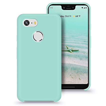 Abitku Google Pixel 3 Case, Pixel 3 Phone Case, Thicken Silicone Gel Rubber Case Soft Microfiber Cloth Lining Cushion Compatible for Google Pixel 3 (Mint, 5.5 inch)