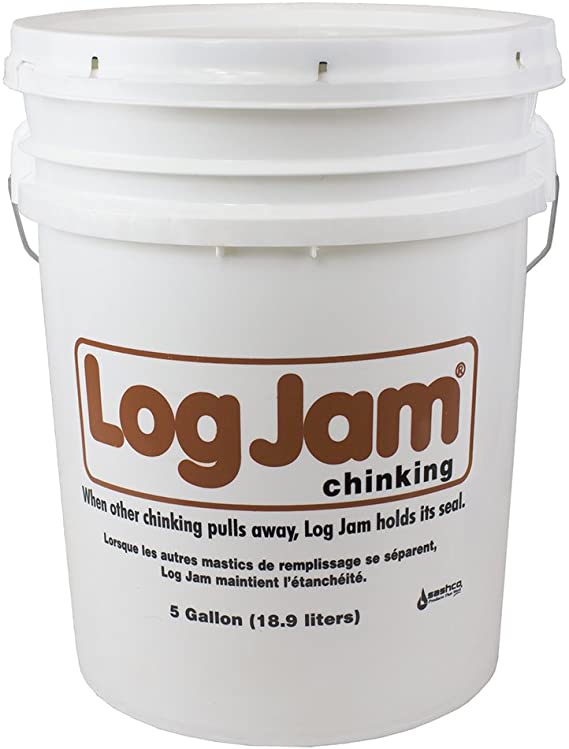 Sashco Log Jam Acrylic Latex Chinking Caulk, 5 Gallon Pail, Mortar White (Pack of 1)