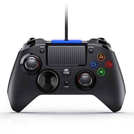 PICTEK PS4 Controller,【Upgraded Version】 3-in-1 Wired Gaming Controller with Vibration Turbo and Trigger Buttons, USB Controller Joystick Gamepad for Playstation 4, PS3, Windows, TV Box, Android