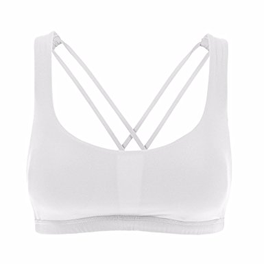 CRZ YOGA Women's Light Support Cross Back Wirefree Removable Cups Yoga Sport Bra