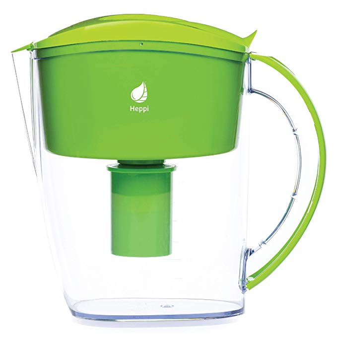Heppi 3L Alkaline High pH Water Pitcher with 1 Filter (Green)