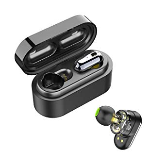 SoundPEATS True Wireless Earbuds, Bluetooth 5.0 Wireless Headphones Dual Dynamic Drivers in-Ear Bluetooth Earphones Built in Mic IPX6 Sweatproof Bluetooth Headphones with Portable Charging Case