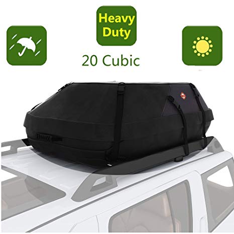 Car Top Carrier 20 Cubic Feet Waterproof Roof Top Cargo Bag Fit for the Outdoor Elements