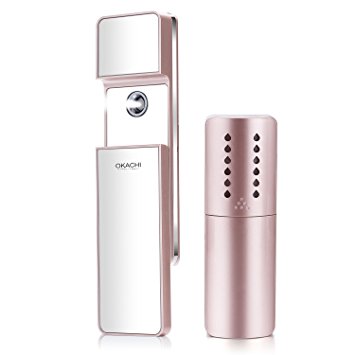 OKACHI GLIYA Nano Mist Sprayer Handy Cool Mist Hydration Facial Spray Mini Ionic facial steamer Skin Care Moisture Face SPA Portable USB Rechargeable