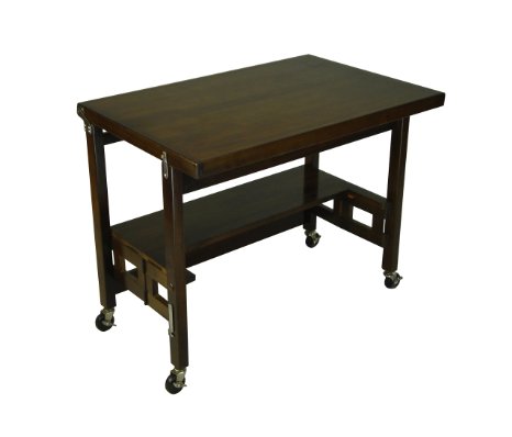 Oasis Concepts All Wood Flip and Fold Desk, Walnut