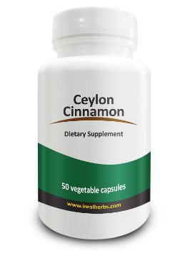 Organic Ceylon Cinnamon Capsules - 750mg of quotTrue Cinnamonquot Encapsulated in a Convenient Capsulepills 750mg X 50 Capsules