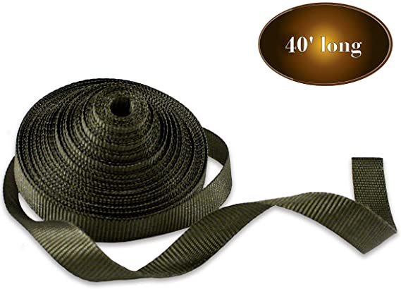 DC Cargo Mall 3/4" x 40' SmartStake Tree Tie-Down Staking Strap Material | Loose Polyester Webbing to Guy and Stake Trees | DIY Landscaping - Custom Length TieDown Ribbon Straps