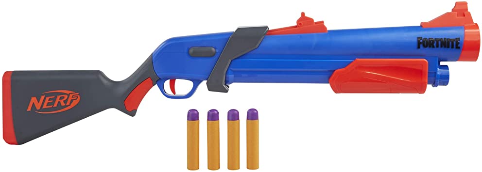 NERF Fortnite Pump SG Blaster -- Pump Action Mega Dart Blasting -- Breech Load -- 4 Official Mega Darts -- for Youth, Teens, Adults