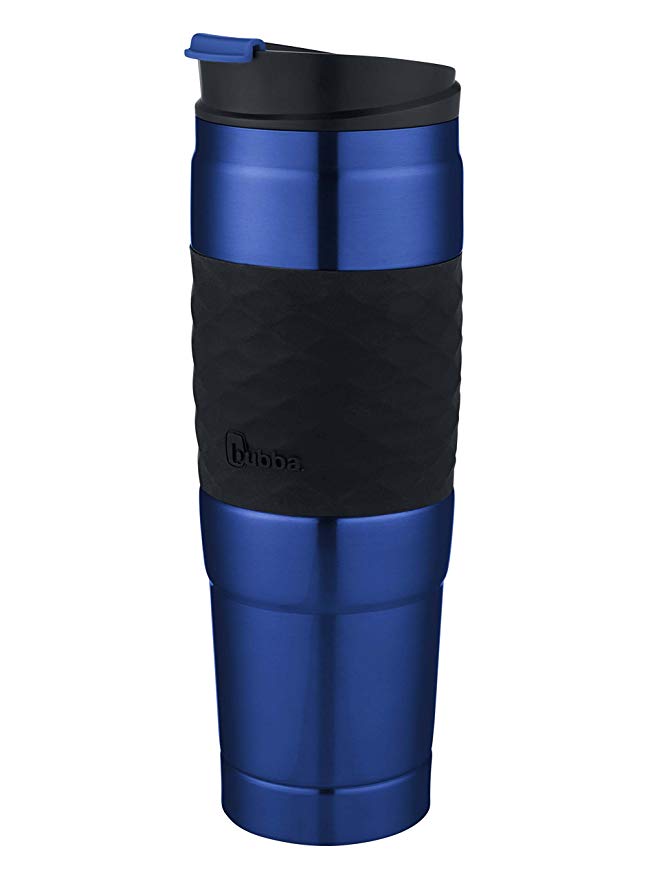 Bubba HT Vacuum-Insulated Stainless Steel Travel Mug with Grip, 26 oz, Blue
