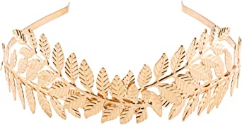 EAWIN Greek Goddess Leaf Headband Gold Costume Laural Wreath Roman for Women Party