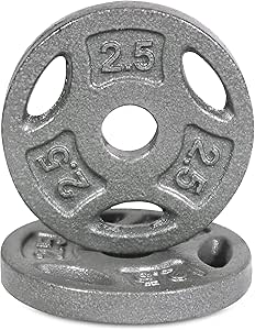 WF Athletic Supply Cast Iron 1-Inch Standard Grip Plate for Strength Training, Muscle Toning, Weight Loss & Crossfit - Multiple Choices Available