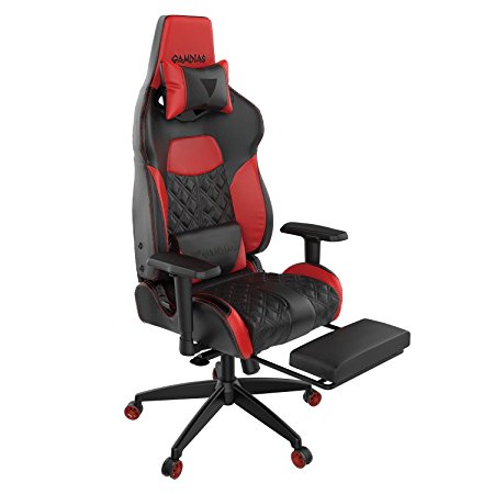 Gamdias Multi-color RGB Gaming Chair High Back With Footrest Adjusting Headrest and Lumbar Support Black & Red (ACHILLES P1)
