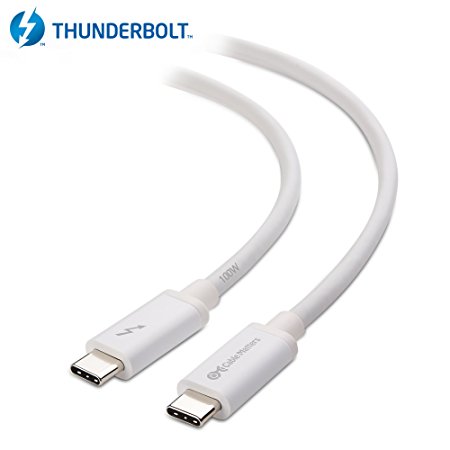 [Certified] Cable Matters Thunderbolt 3 (20 Gbps) USB-C Cable in White 6.6 Feet / 2m