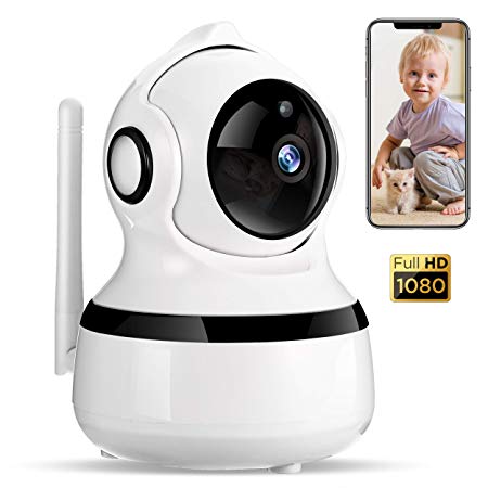 WiFi IP Camera 1080P Pet Camera, COOCHEER Security Camera System Wireless with Motion Detection, Two-Way Audio, Night Vision, Baby Remote Surveillance Monitor with MicroSD Slot and Cloud Storage