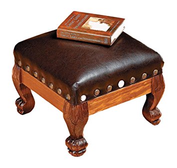OTC Wood And Faux Leather Footstool