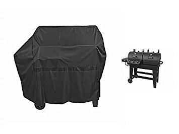 iCOVER 65 Inch 600D Heavy-Duty water proof black Canvas BBQ Barbecue grill cover for gas and charcoal combination style Grill with side table G21609 for Brinkmann char-broil Nexgrill Char-griller