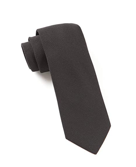 The Tie Bar Wool Skinny Solid Black Tie