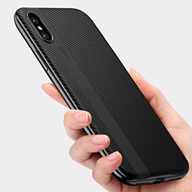 iPhone X Case, Ubegood Case for iPhone X Premium TPU   Electroplating PC Soft Dual Layer Protective Shockproof Cover for iPhone X / iPhone 10 (2017) Smartphone (Black)