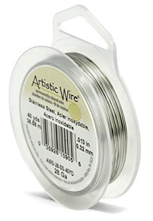 :  Artistic Wire 28 Gauge, Stainless Steel, 40 Yard