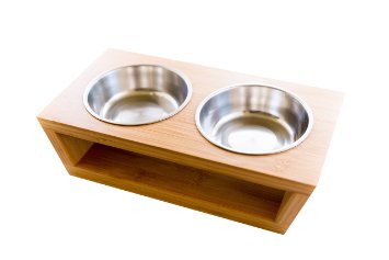 Premium Elevated Dog and Cat Pet Feeder, Double Bowl Raised Stand Comes with Extra Two Stainless Steel Bowls. Perfect for Small Dogs and Cats.