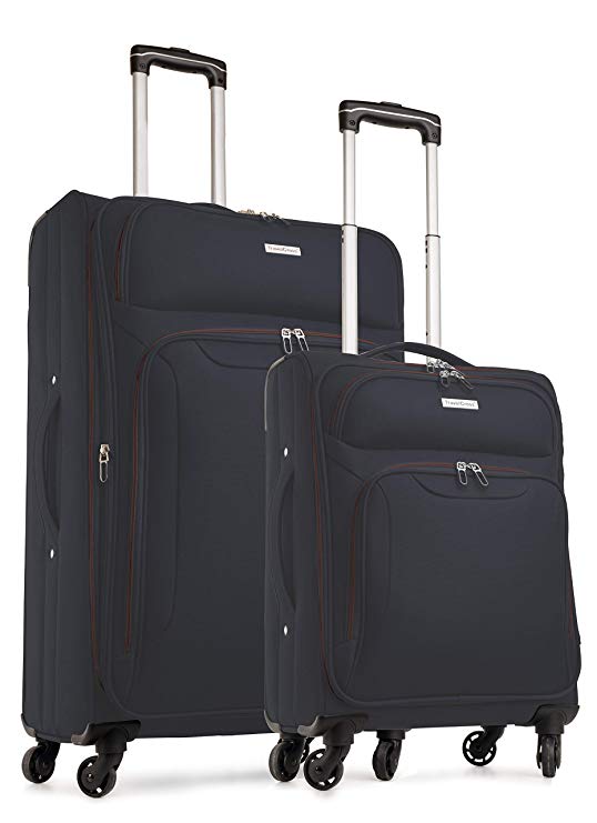 TravelCross Barcelona Luggage 2 Piece Lightweight Expandable Spinner Set - Dark Gray
