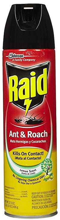 Raid Ant and Roach Aerosol, Lemon Scent, 17.5-Ounce