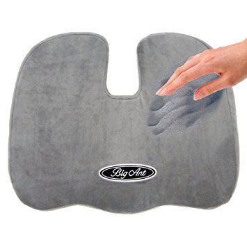 Big Ant Coccyx Orthopedic Comfort Memory Foam Seat Cushion for Back Pain and Sciatica Relief - 100% Memory Foam Guaranteed(Gray)