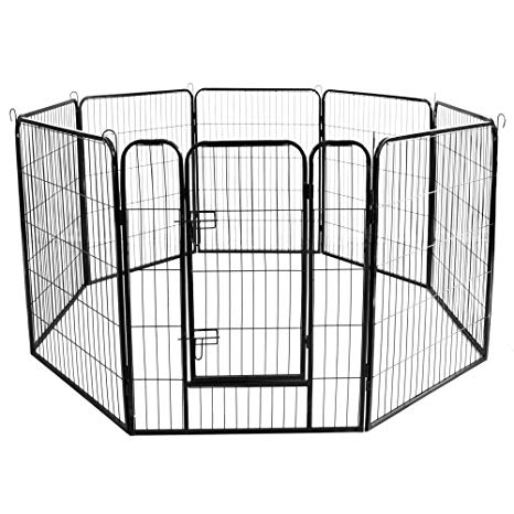 Meihua Heavy Duty Foldable Portable Metal Pet Playpen,Dog Pets Exercise Fence Barrier Playpen Kennel&Outdoor Indoor