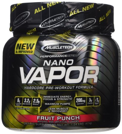 MuscleTech naNO Vapor Hardcore Pre-Workout Formula Fruit Punch 104 lbs 474g