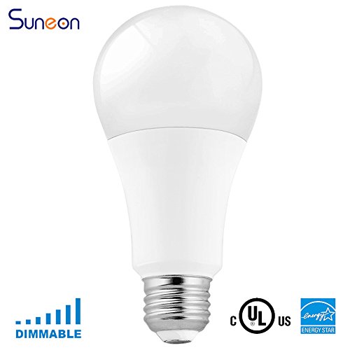 SUNEON 15W Led Light Bulbs A21 Dimmable 100Watt Equivalent 3000K Soft White 300 Omni Directional - 120v E26 UL-Listed, Energy Star