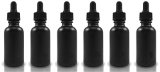 1oz Black Glass UV Resistant Dropper Bottles UV Safe Dropper Bottles for Essential Oils and Aromatherapy 6 Pack