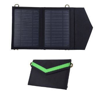 MQB 7 Watts Solar Panel Portable Folding Solar Charger with USB Ports for iPhoneiPad and All Other USB Compatible Devices