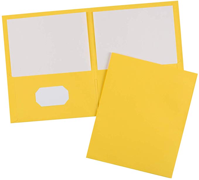 Avery 47992 Two-Pocket Folder, 40-Sheet Capacity, Yellow (Box of 25)