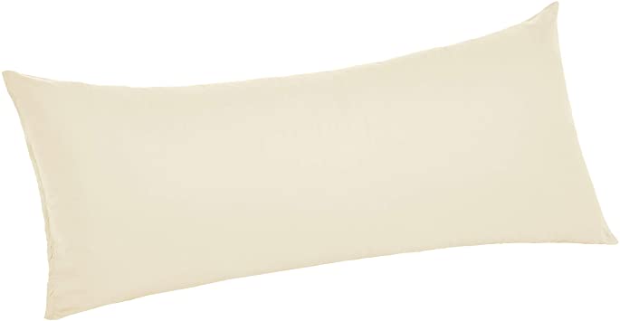 AmazonBasics Ultra-Soft Cotton Pillow Case - Body Pillow, 55 x 21 Inch, Ivory