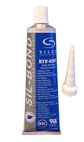 Food Grade FDA RTV CLEAR adhesive 2.8 oz BBQ pit smoker NSF silicon High temp 350 F