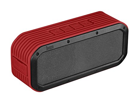 Divoom Voombox-Outdoor Water Resistant Bluetooth Portable Speaker with Mic for Smartphones - Retail Packaging - Red