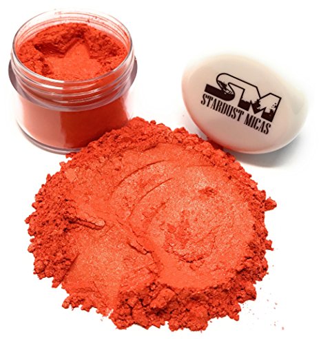 Stardust Micas Soap Making Pigment Powder Cosmetic Grade Colorant for Makeup, Epoxy Resin, DIY Crafting Projects, Bright True Colors Stable Mica Batch Consistency Orange Saffron
