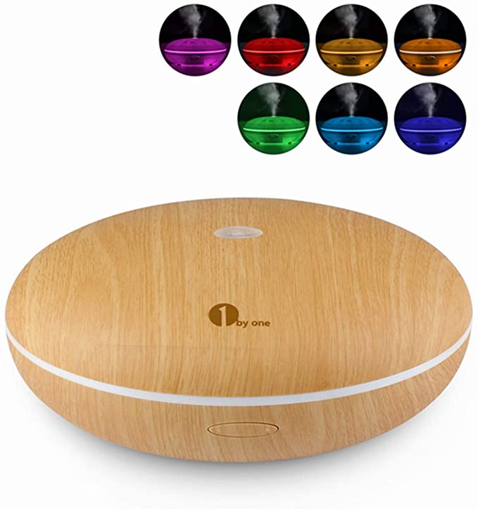 Aroma Diffuser, 1byone 350ml Essential Oil Diffusers for Aromatherapy, Ultrasonic Cool Mist Humidifier with 7 Color LED Lights for Home Bedroom Office, Auto-Off, Lasting for 8-10 Hours
