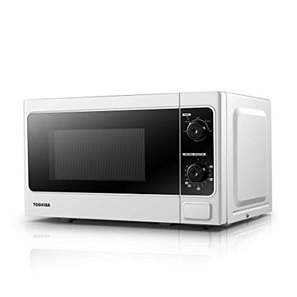 Toshiba Microwave Oven MM-MM20P(WH) 20 Litre, 800 Watt, Solo Microwave Oven with Function Defrost, 5 Power Setting, 0-35min Timer, Stylish Design – White