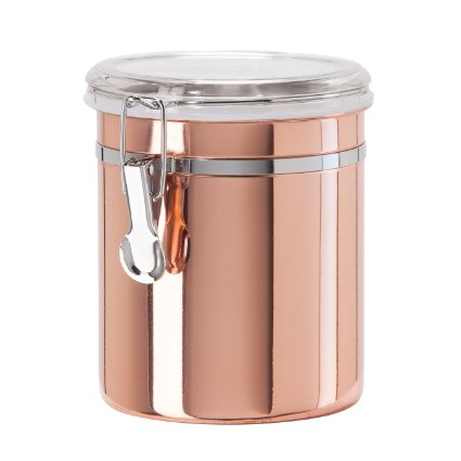 Oggi 5304.12 Copper Plated Stainless Steel Airtight Canister with Clamp, 52 Ounce