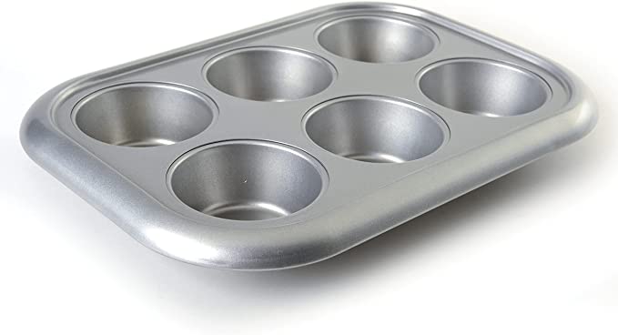 Norpro Nonstick More-Than-A-Muffin Pan, Jumbo, 6 Count, Grey