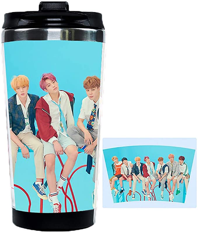 JUNG KOOK Kpop BTS Love Yourself Double Coffee Cup SUGA Jimin Camping Water Bottle Mondri