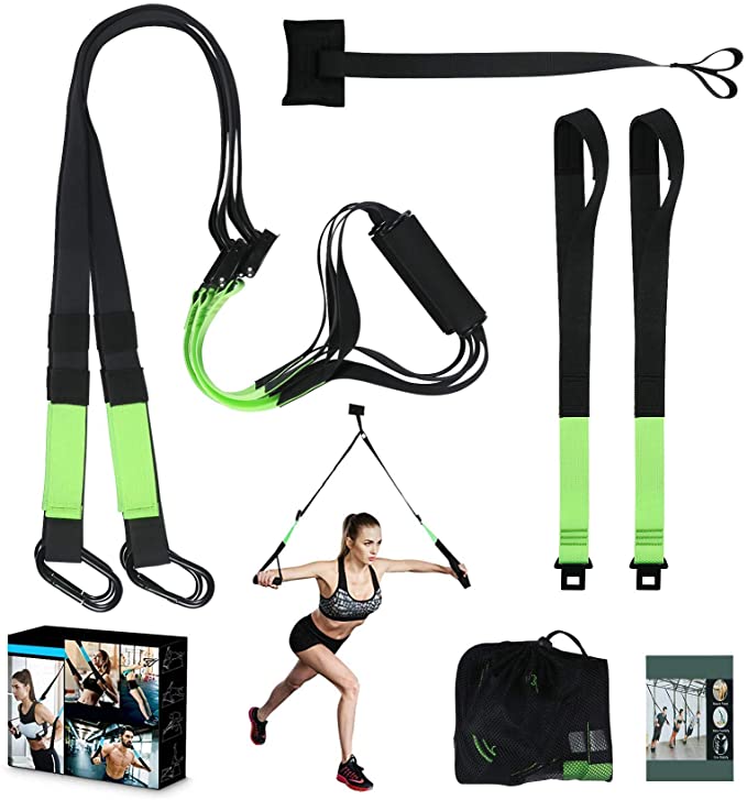 Fitness Training Pro Suspension System Training Kit Professional Gym Fitness Training Straps for Home Gym Workout by KEAFOLS